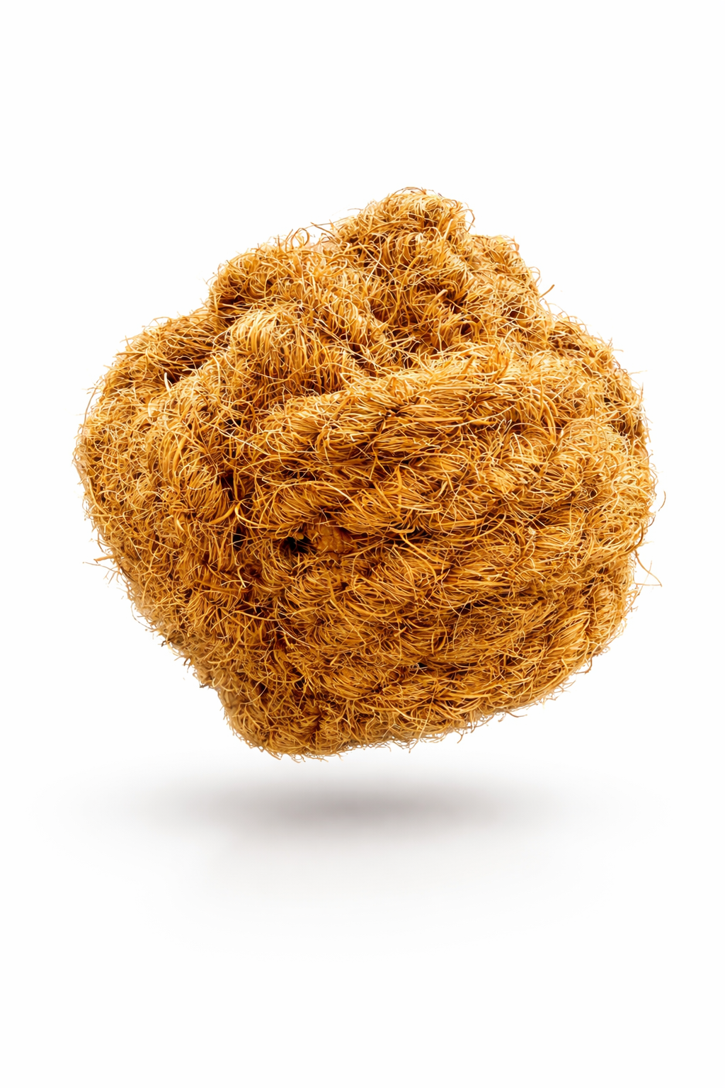 Coir rope ball on a white background
